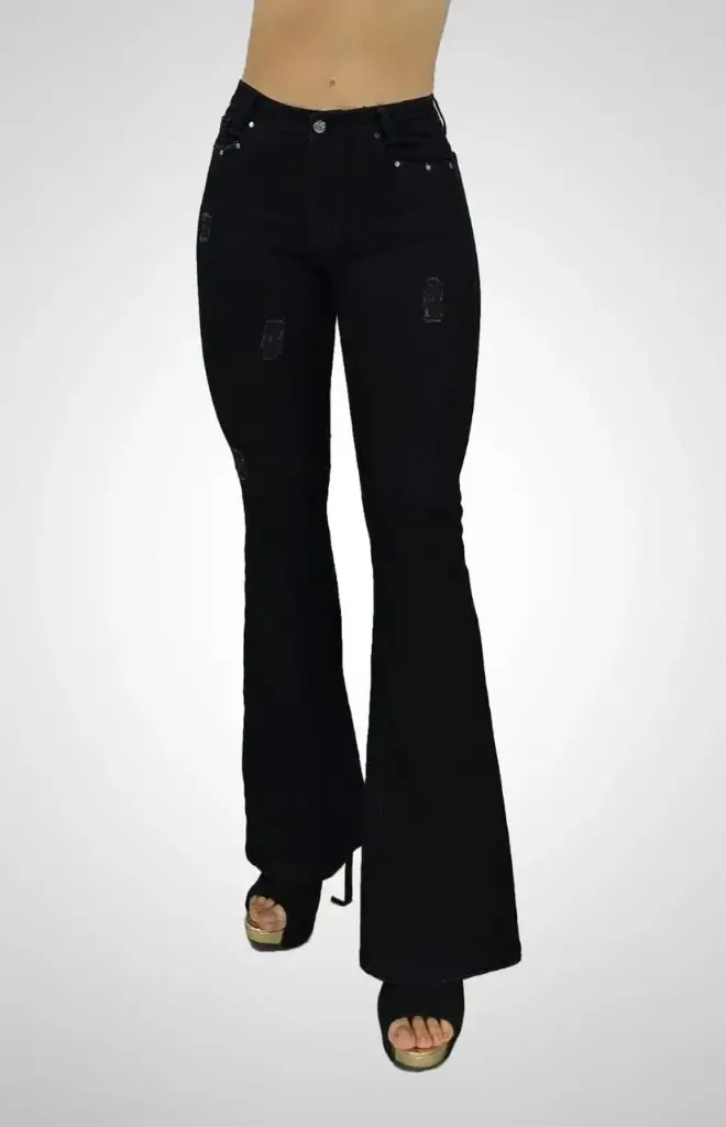 Jean mujer campana negro 4453