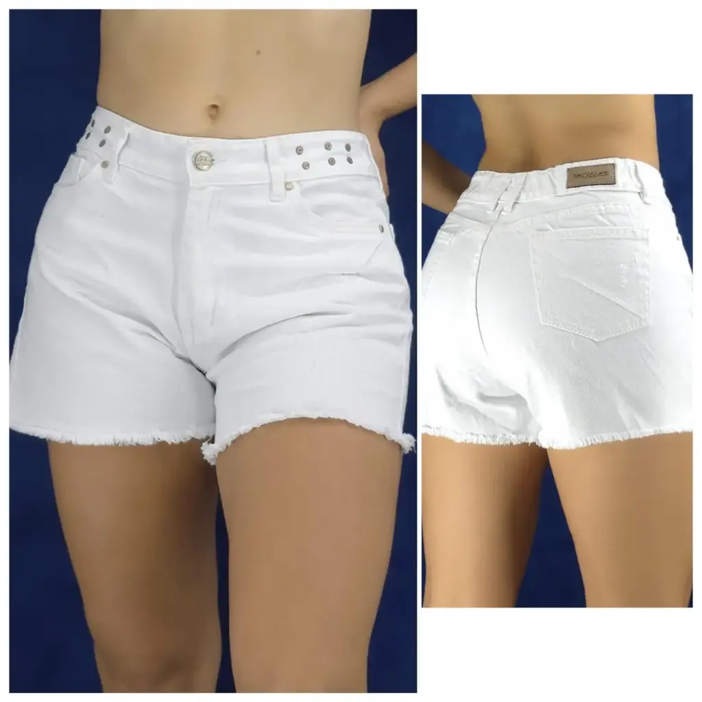 Short mujer blanco taches 4374