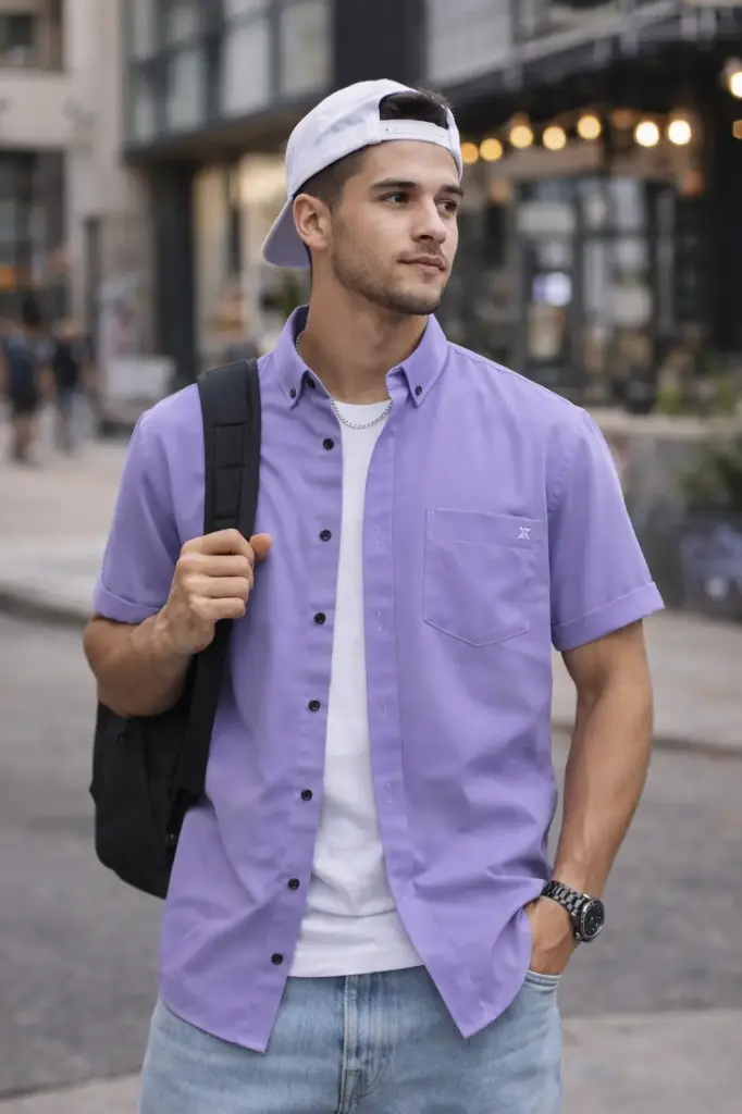 CAMISA MC CRIXLER c110-4 lila