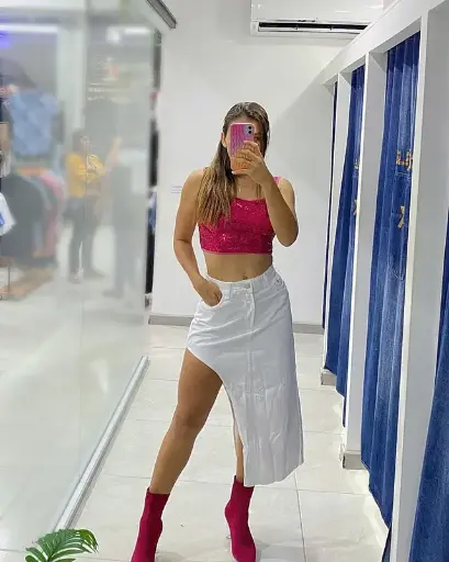 Falda jean blanca 4312