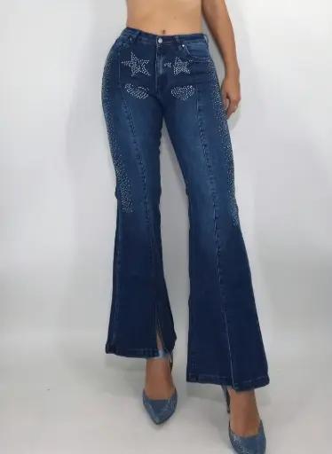 Jean mujer botacampana corte 4567 brillo