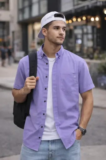 CAMISA MC CRIXLER c110-4 lila